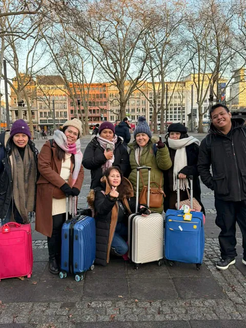 Students arriving for their journey to Germany